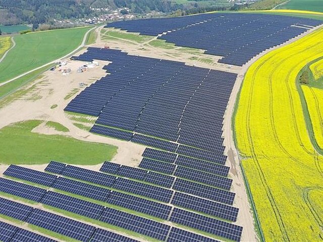 A bird’s-eye view of the solar park.